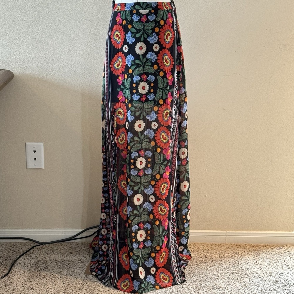 Show Me Your Mumu Mick Double Slit Maxi Skirt Floral Boho Festival Small